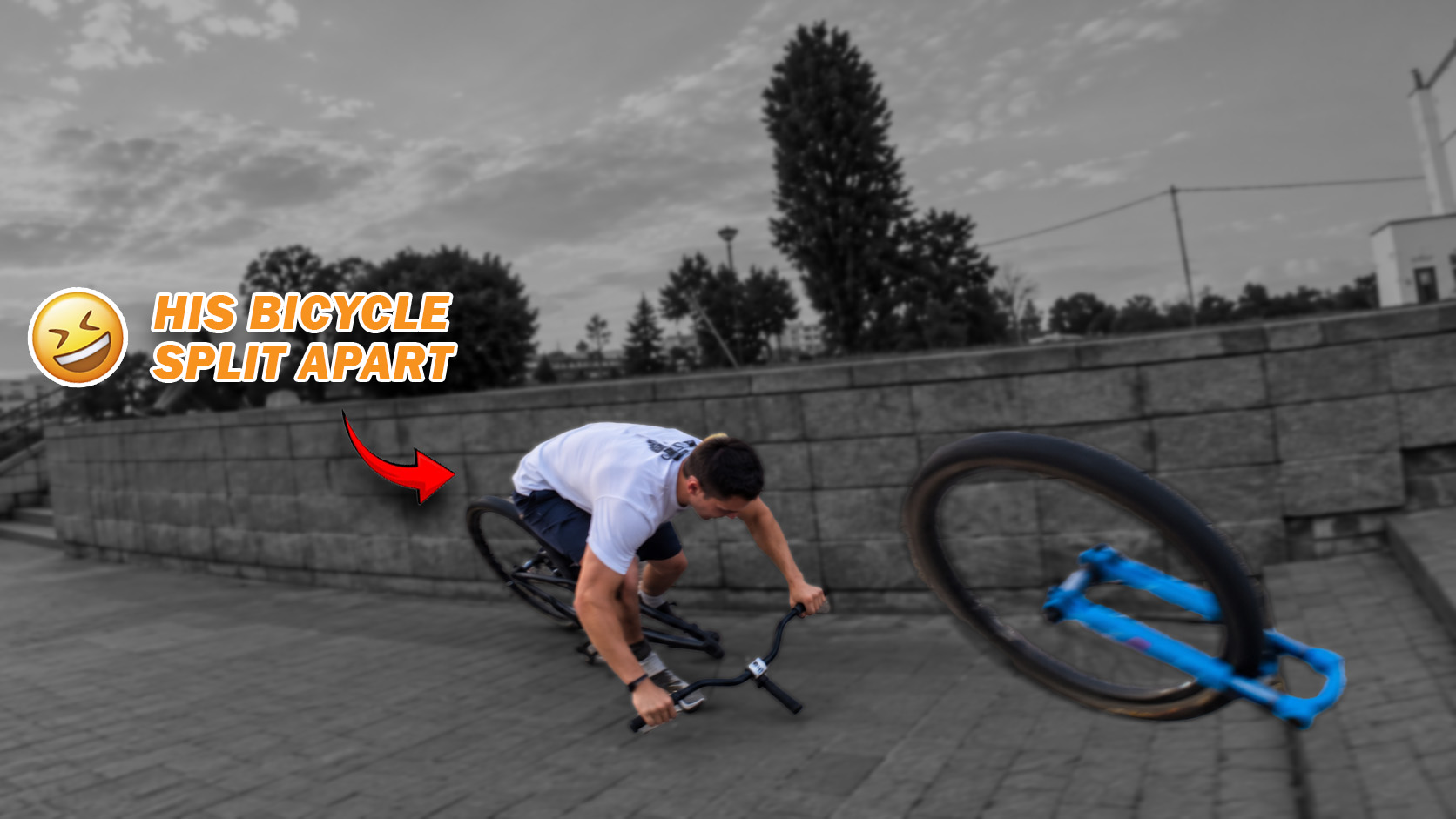 BMX rider performs a controlled stunt jump