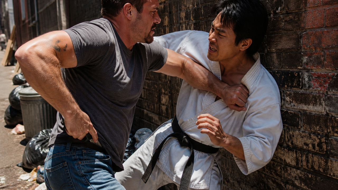 Karate black belt crumples in seconds as street fighter exposes real ...