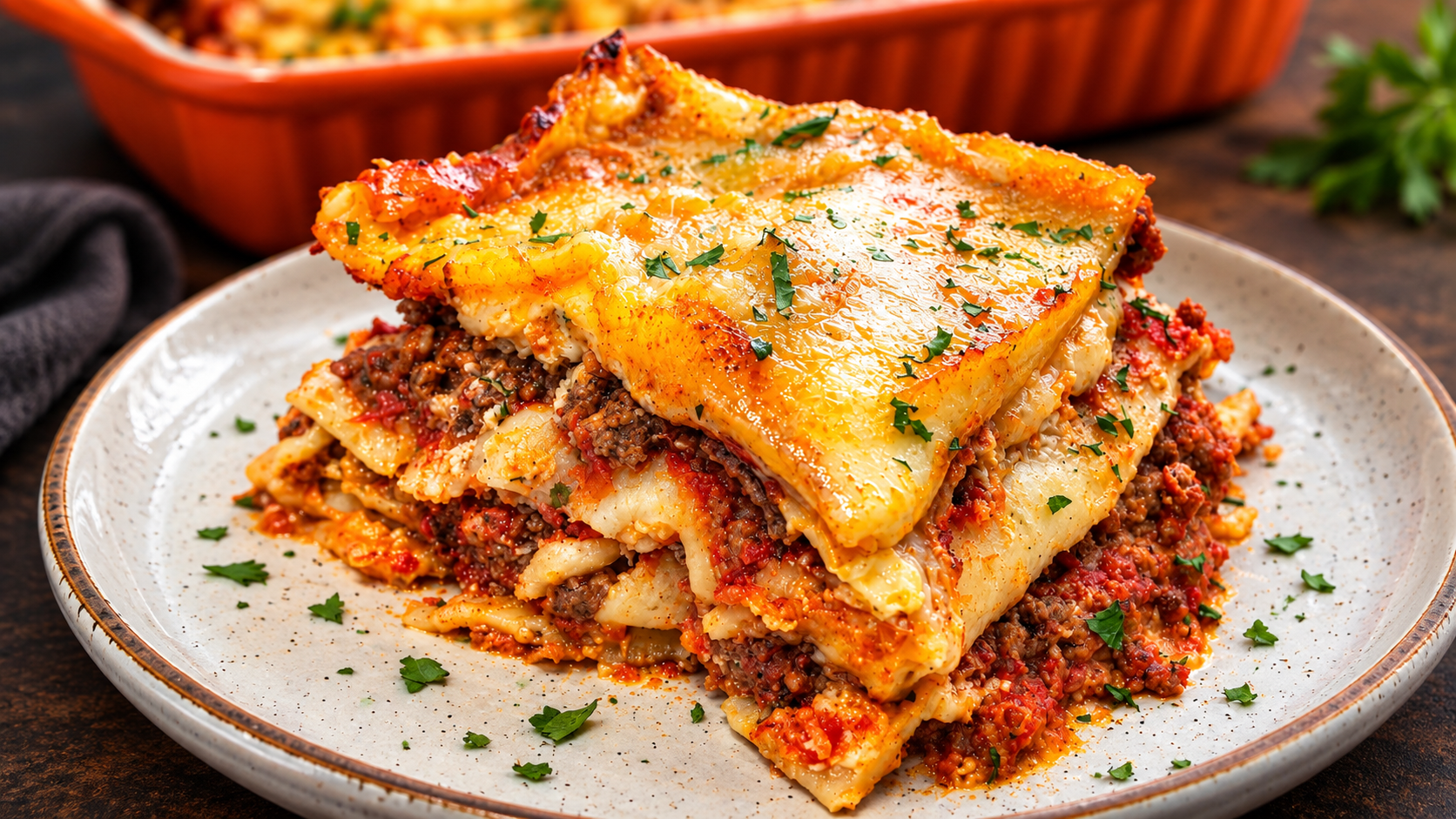 Smoked sausage lasagna with rich flavor