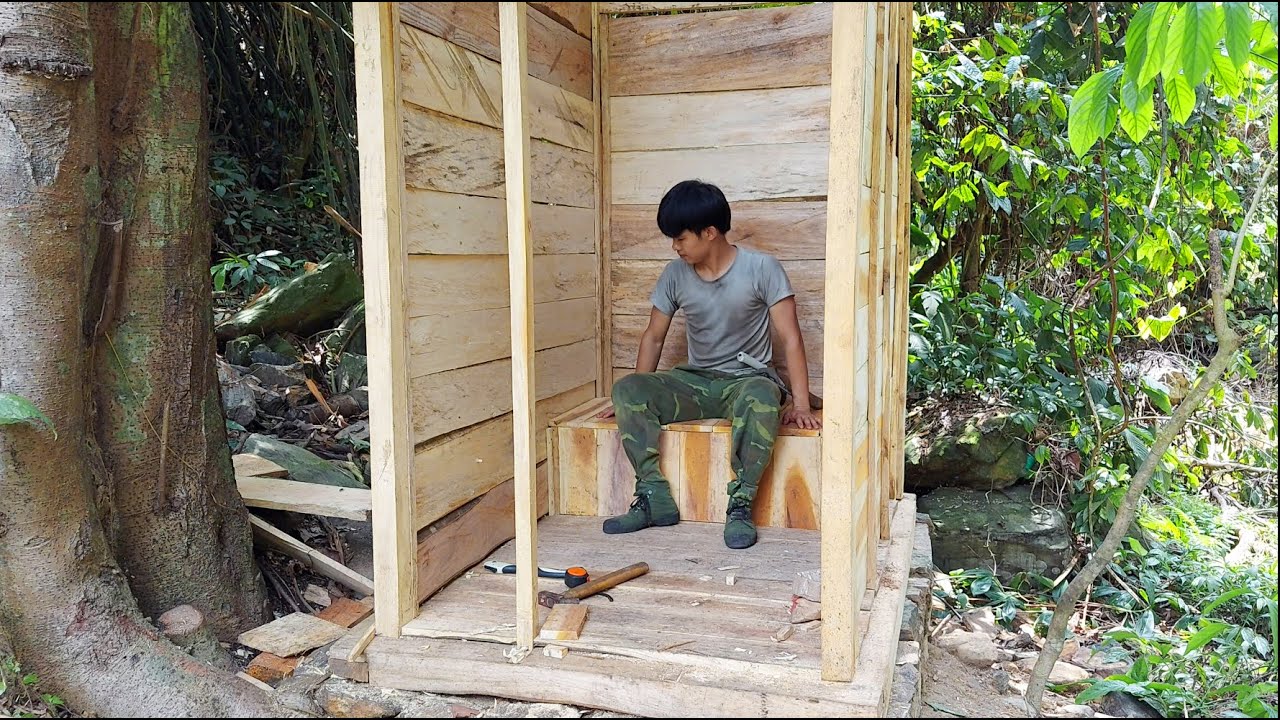 1 year alone in the forest: log cabin