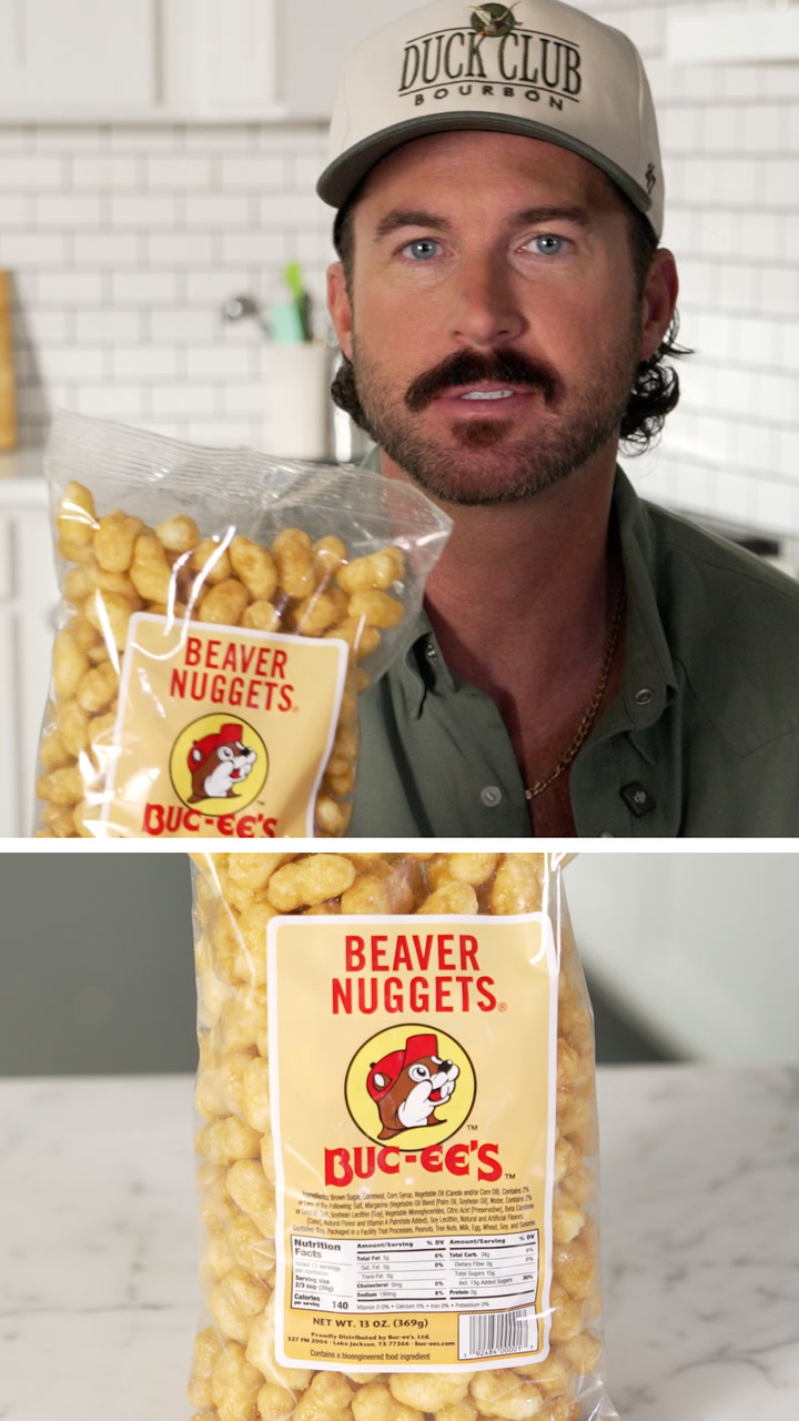 Riley Green taste tests Buc-ee’s Beaver Nuggets
