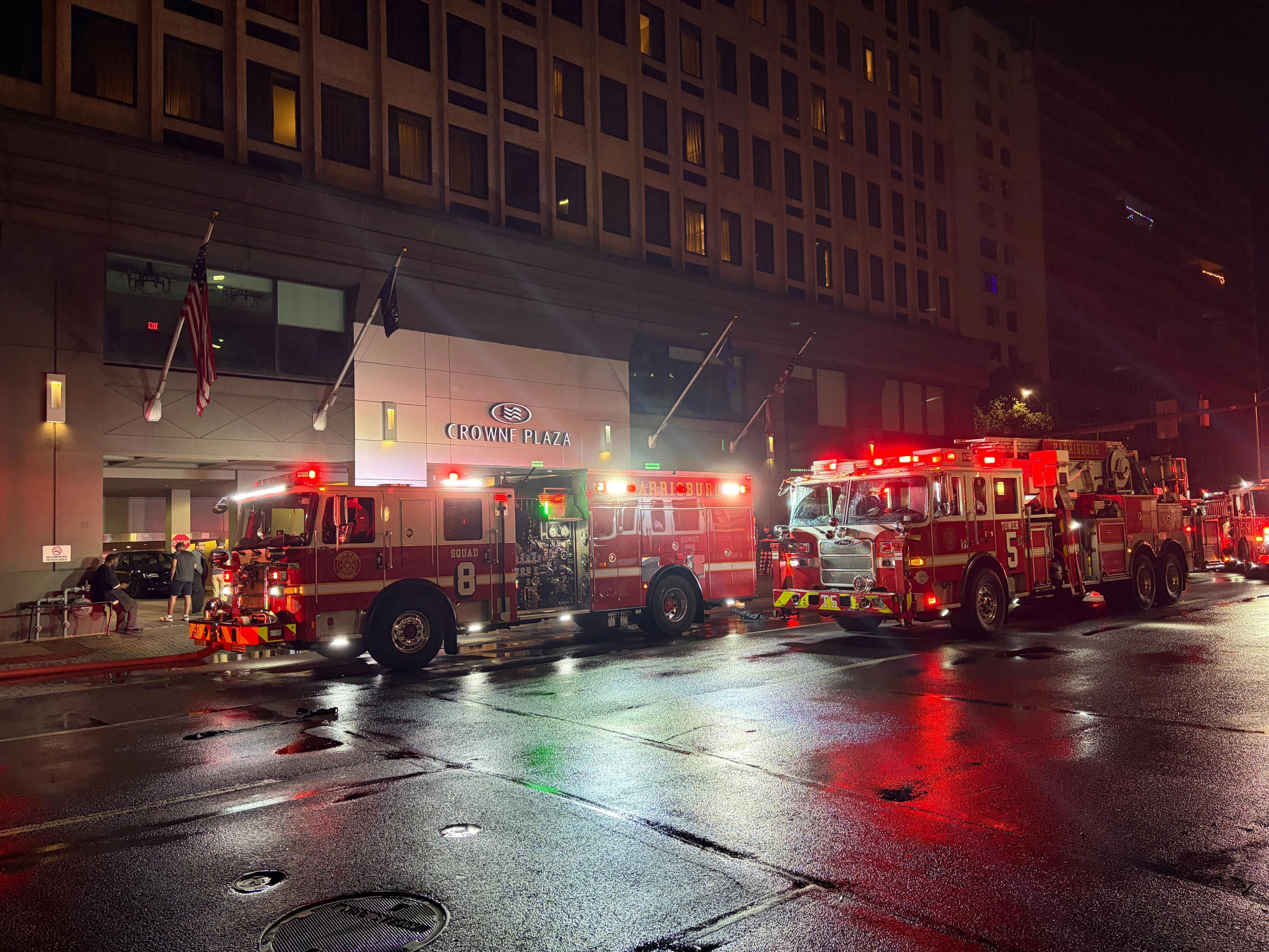 'Time to get out of here': Guests evacuate as crews knock down fire at ...