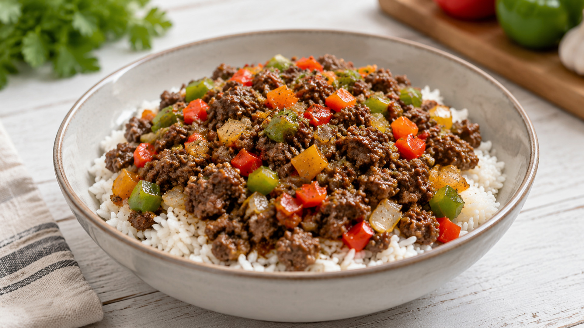 A quick ground beef dinner ready in minutes