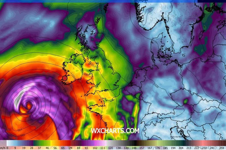 Ireland weather maps pinpoint exact areas hit first as Atlantic storm ...