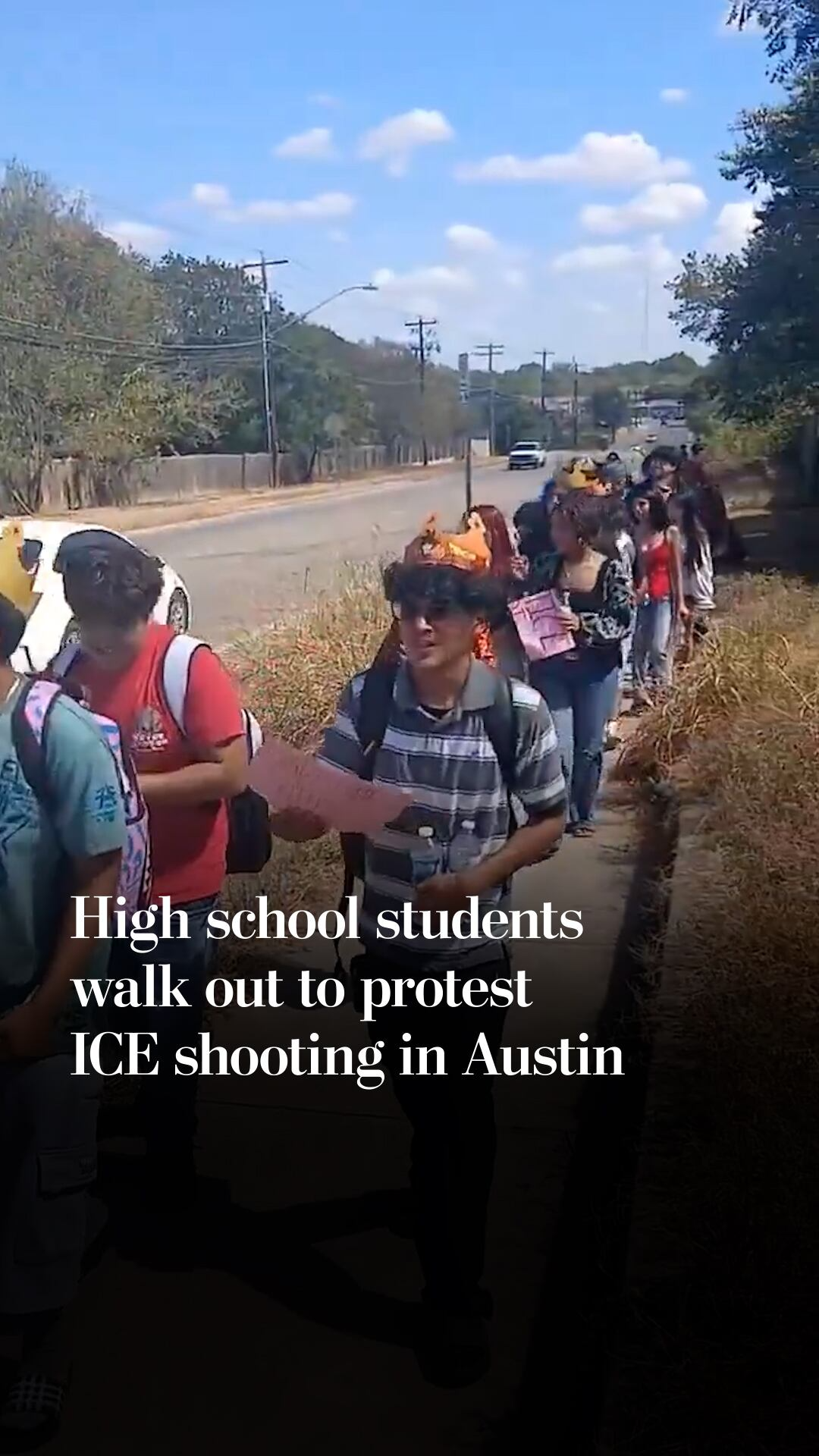 High school students walk out to protest ICE shooting in Austin