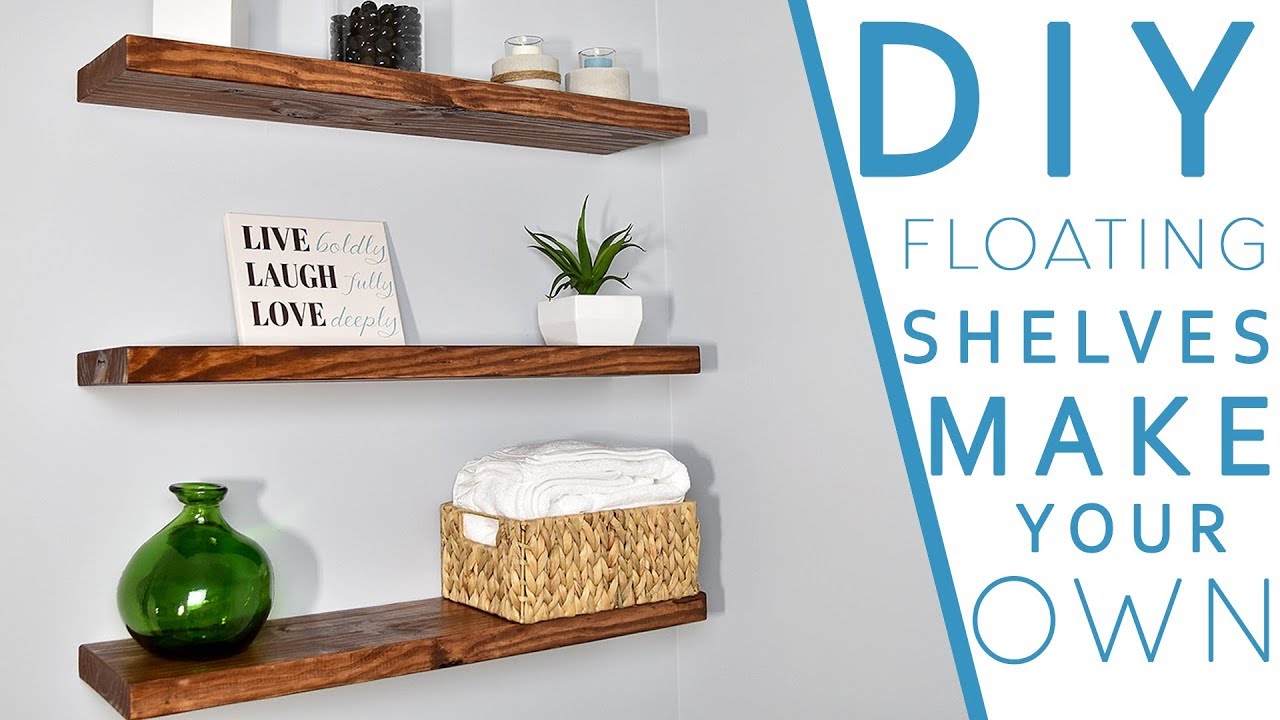 Easy DIY floating shelves no bracket