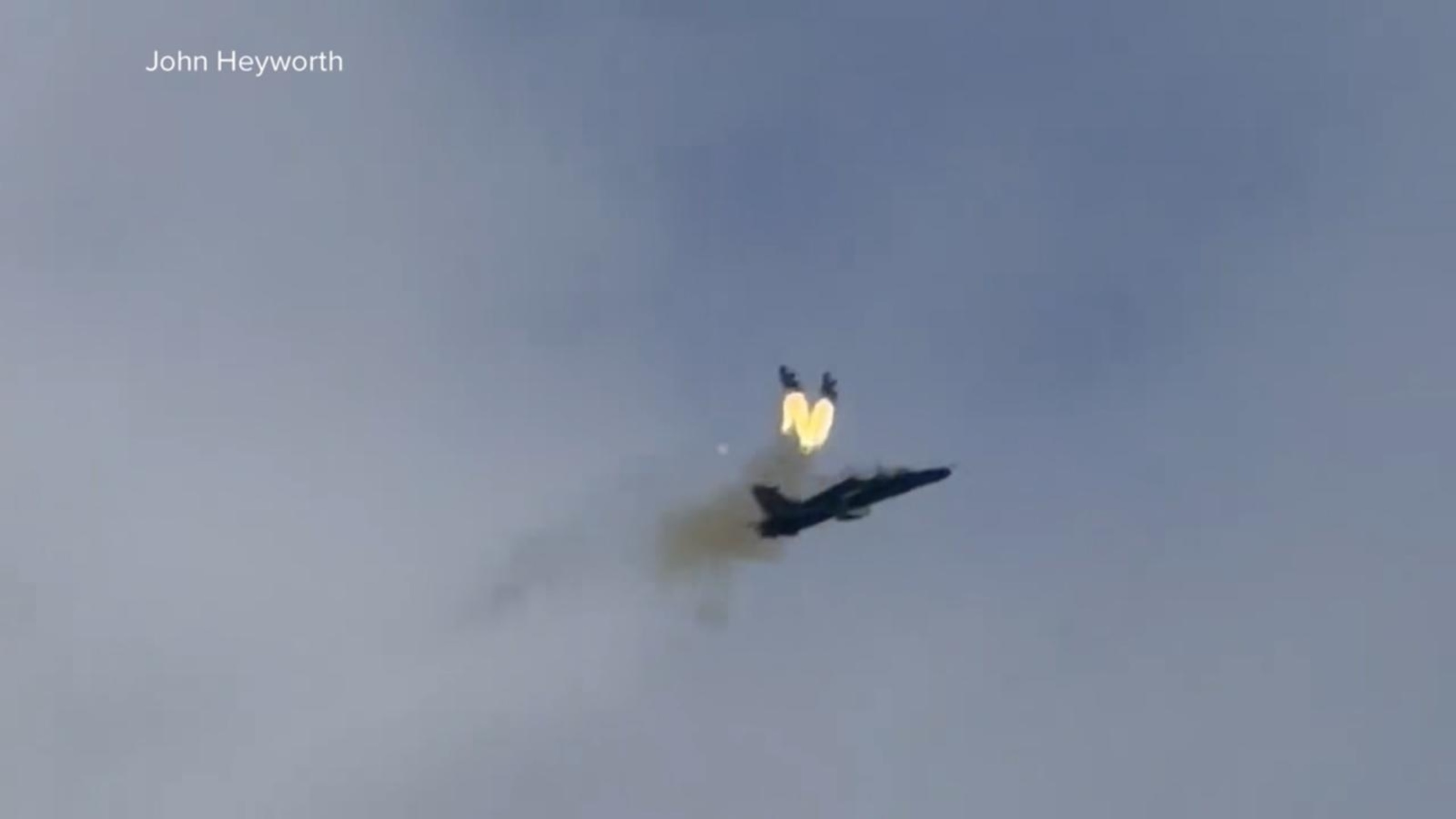Pilots eject as military jet crashes