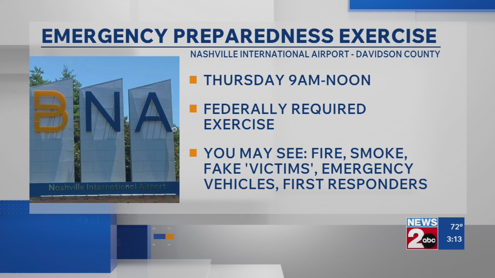 Nashville International Airport holds emergency preparedness exercise