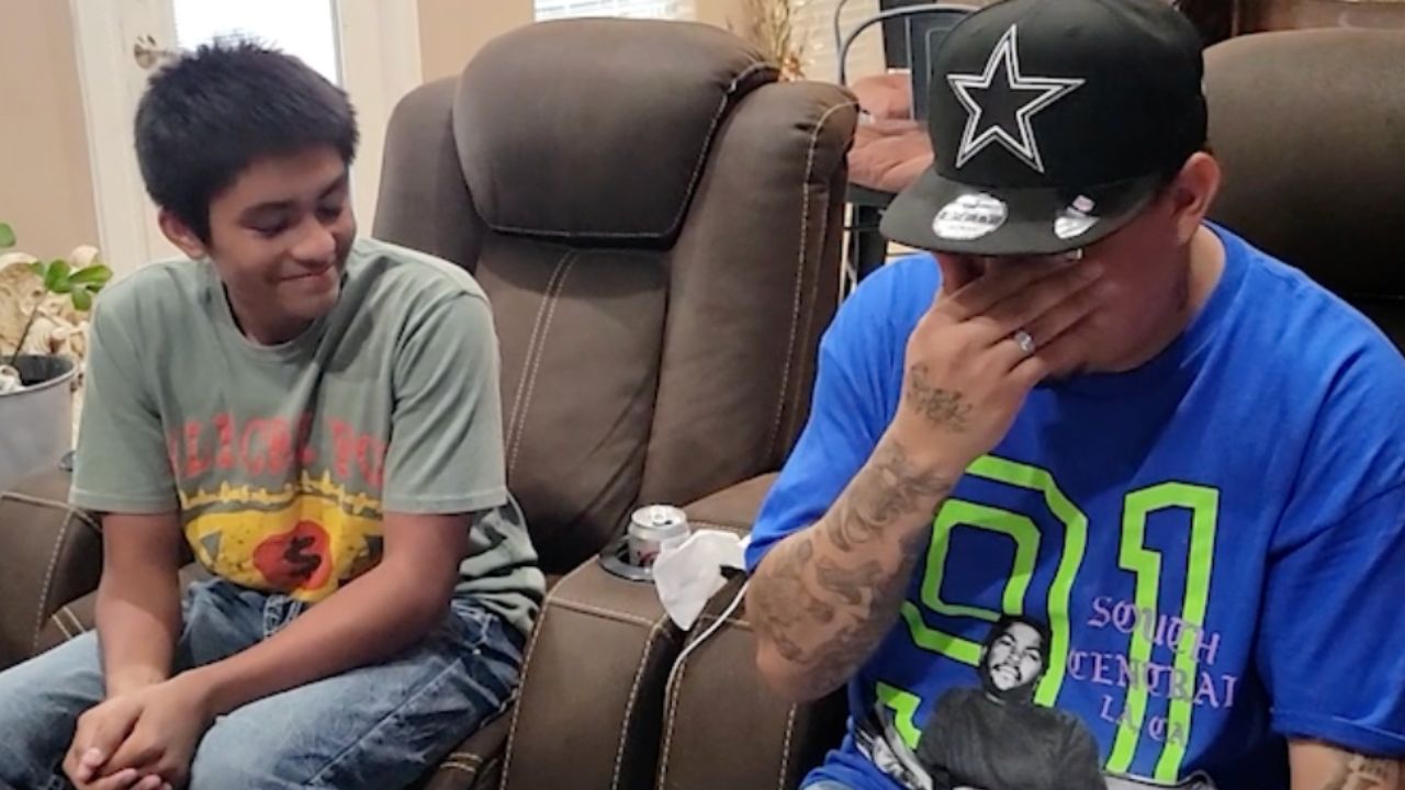 Dad cries when son asks to change his last name to his | Happily
