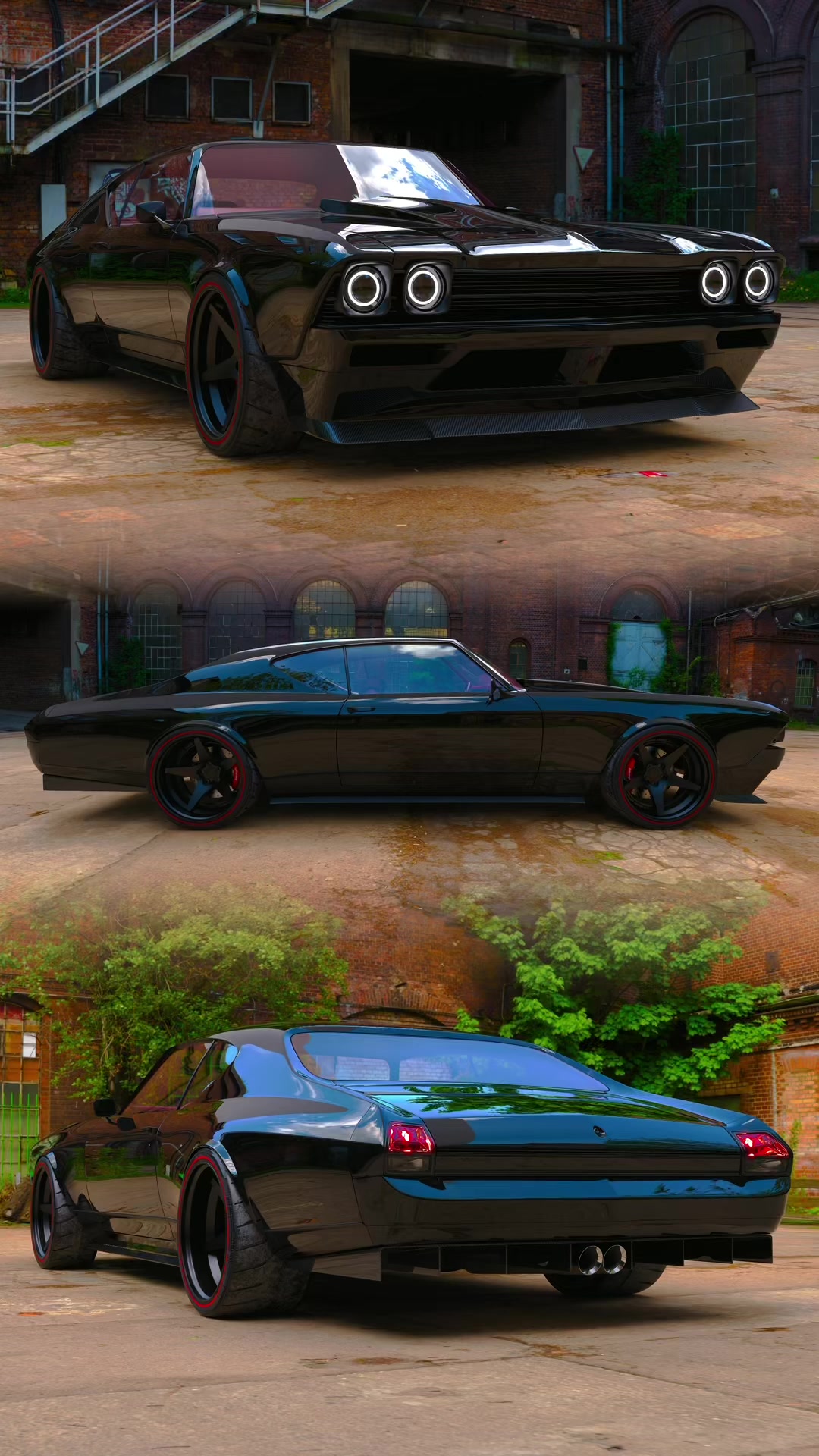 69 Chevy Chevelle 3D design with custom wheels and fenders