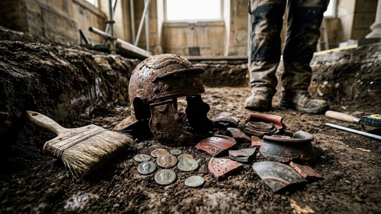 Roman artefacts unearthed beneath Bath Assembly Rooms
