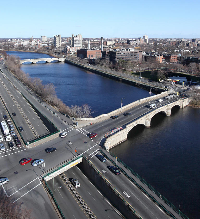 Six-foot chunk of bridge sent into Charles River after hit-and-run crash