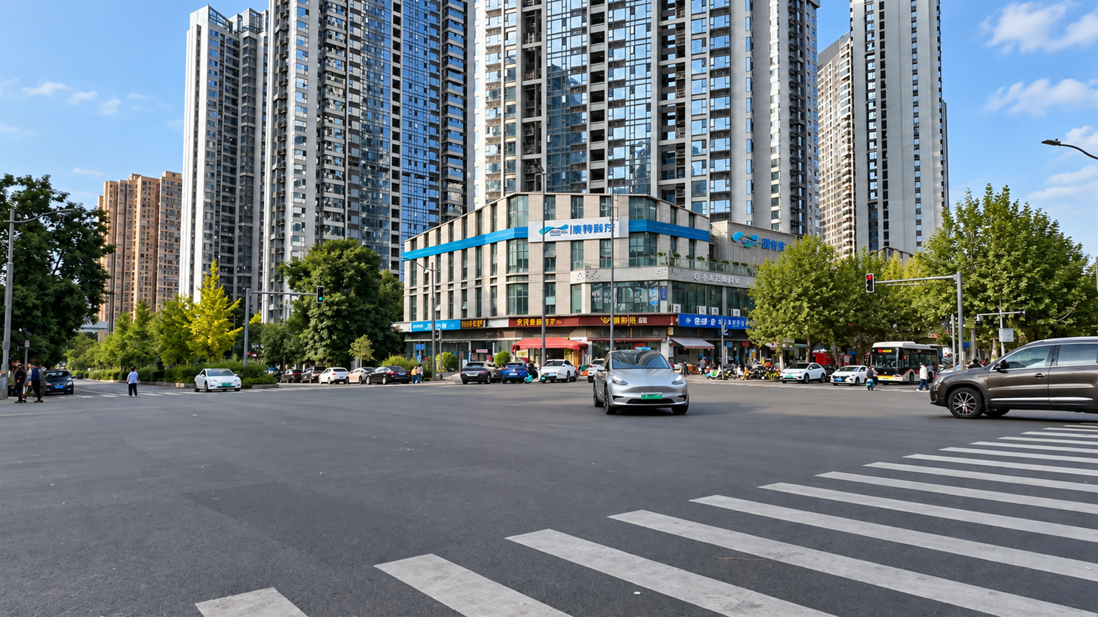 Between tall buildings everyday neighborhood life continues across China