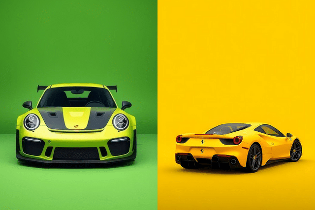 Green and yellow supercars: Bold design, speed and luxury