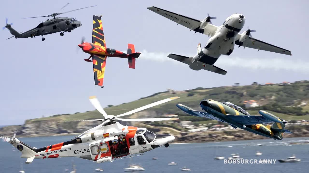 The Spanish water bomber drops in low - watch what happens over the runway