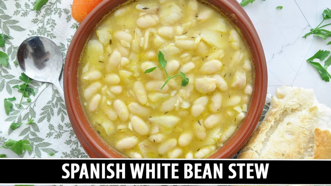 Spanish white bean stew with cod alubias con bacalao