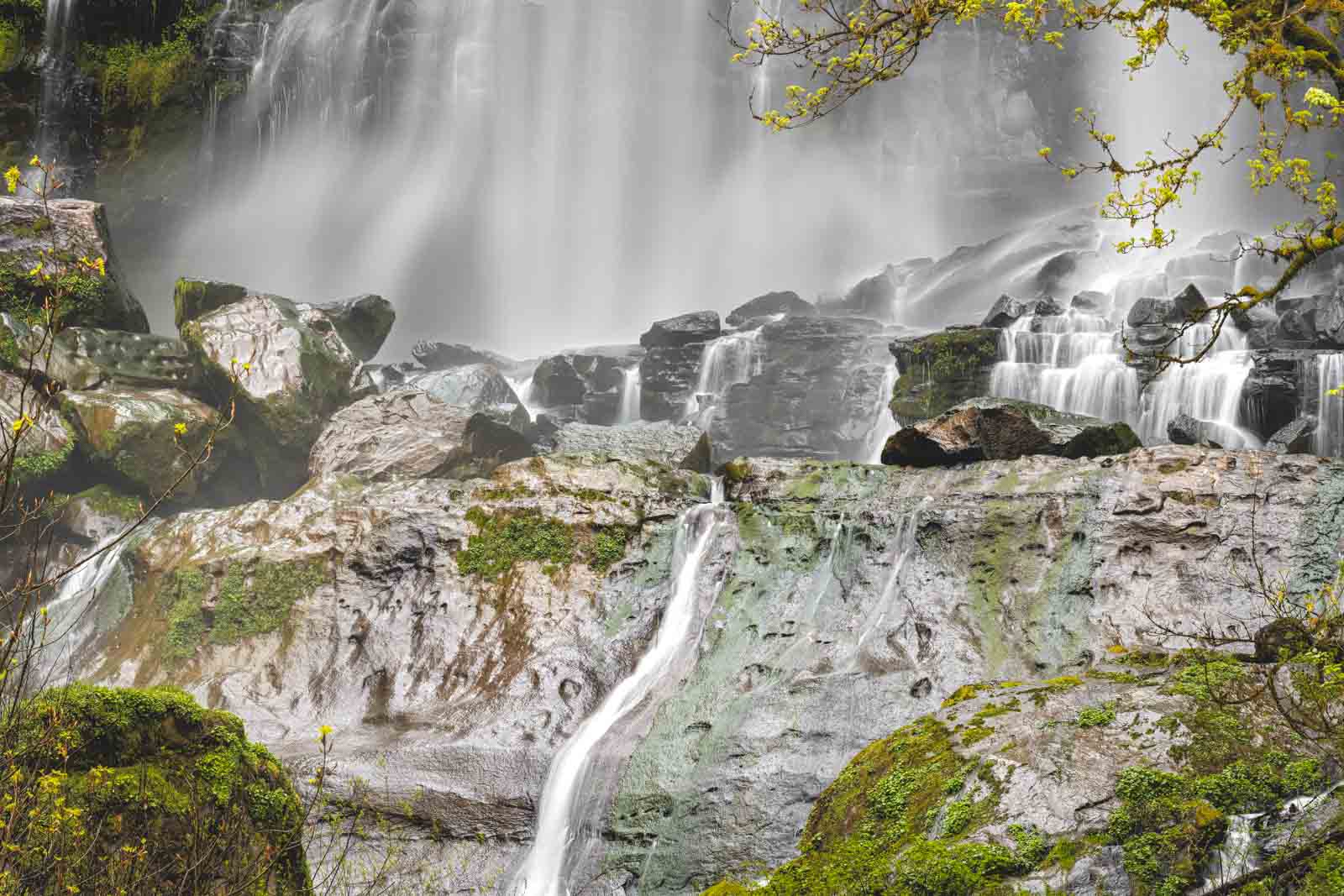 Two of Oregon’s tallest waterfalls sit side by side off a one-lane ...