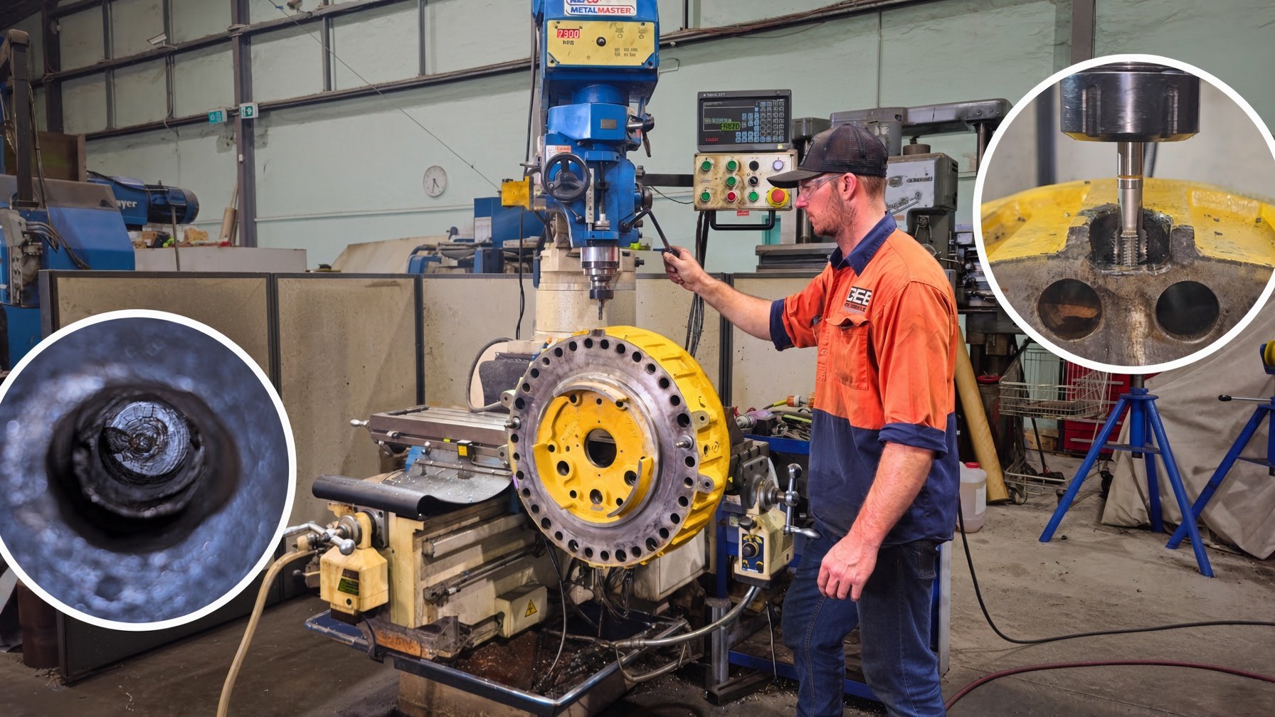 Thread repair for a 992G wheel loader