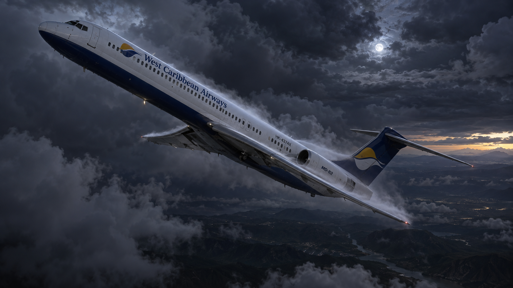 West Caribbean 708 fell into a fatal stall