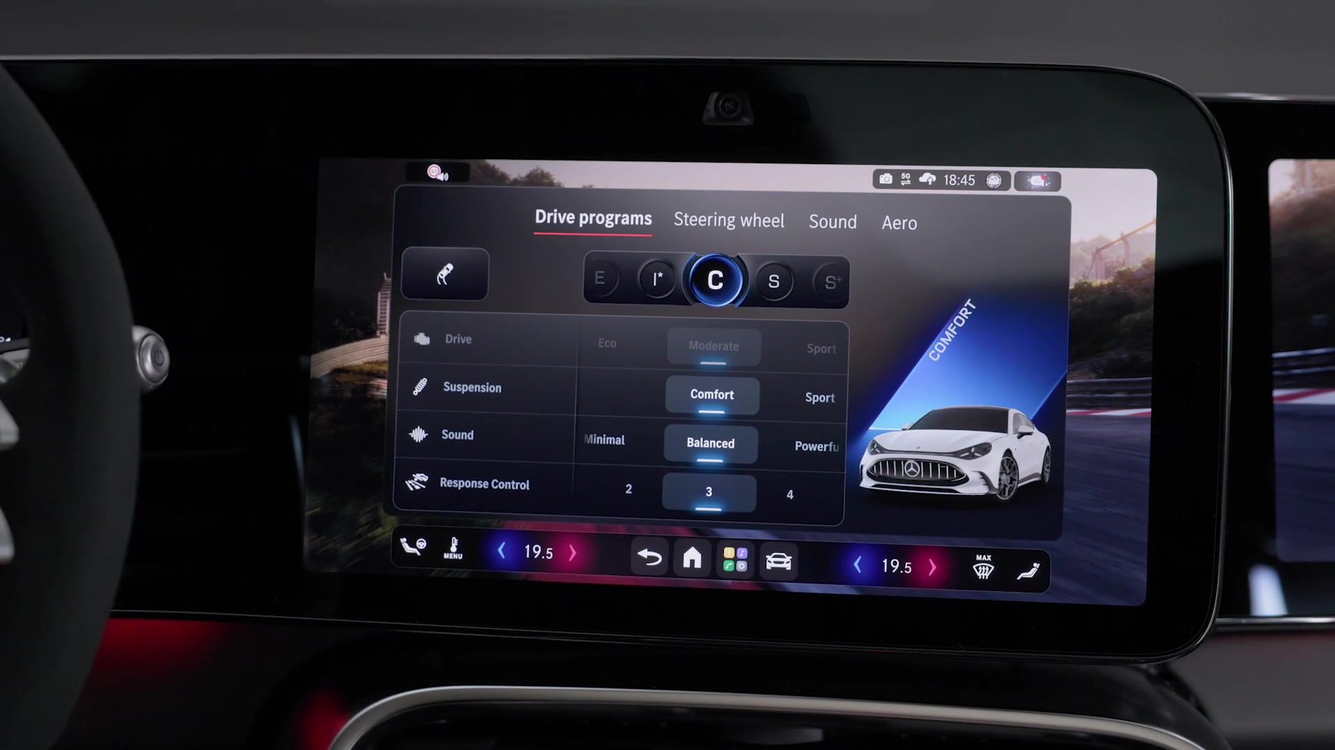 Mercedes-AMG GT 63 4-Door Coupé in Opalite White Magno infotainment system