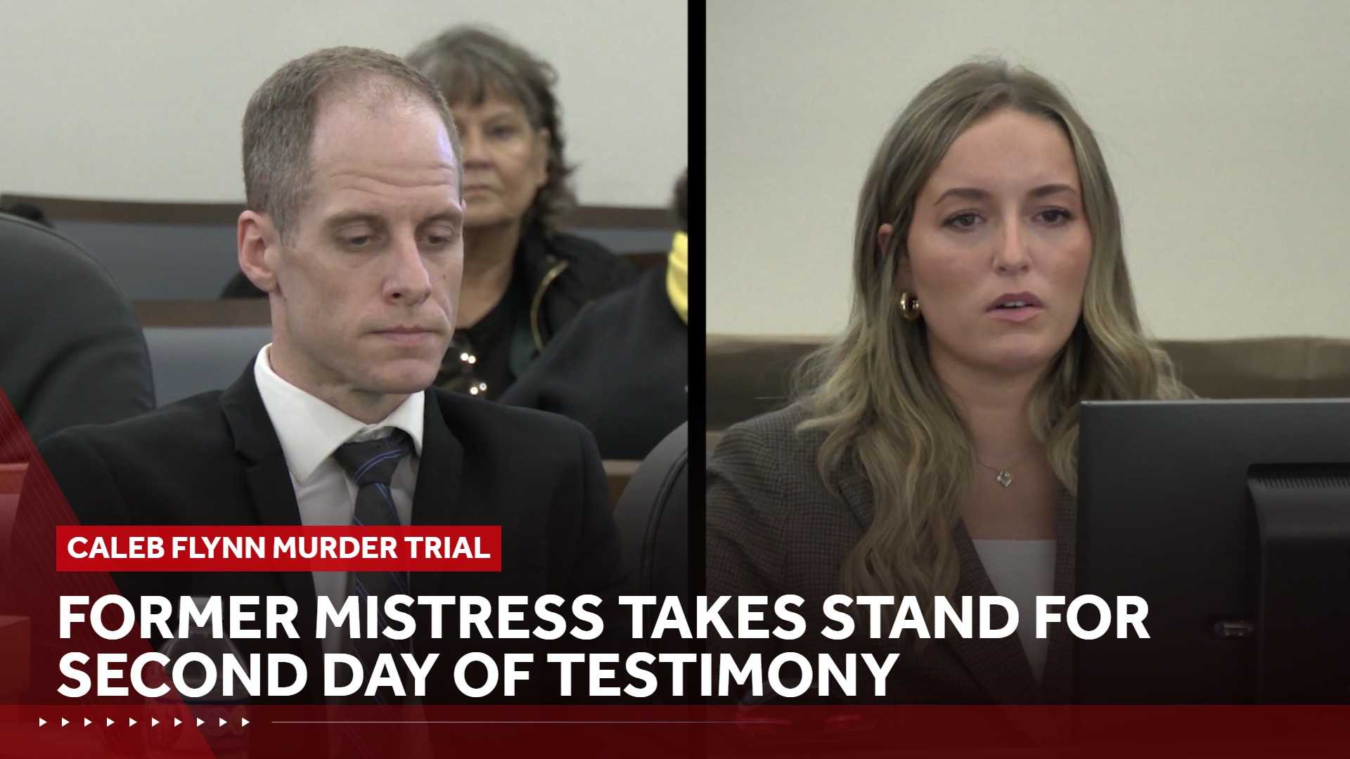 Former mistress takes stand for second day of testimony in Caleb Flynn ...