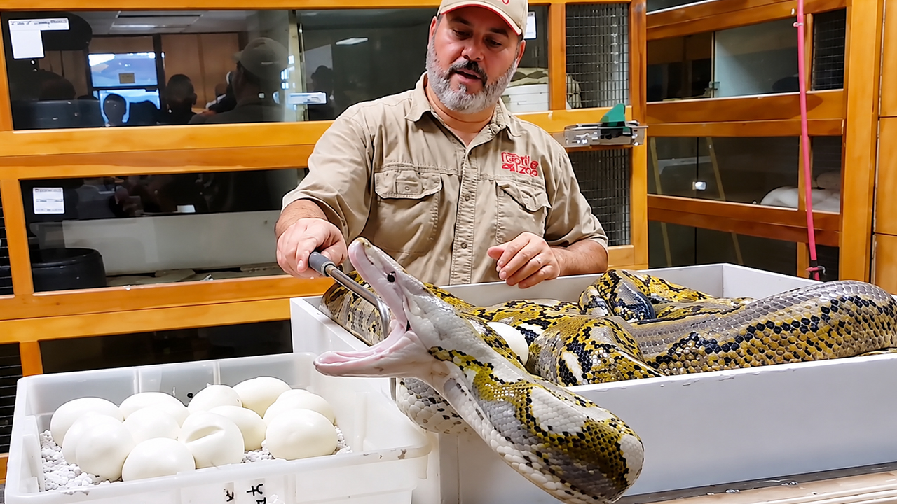 Pulling 30 plus eggs from a grumpy mother python