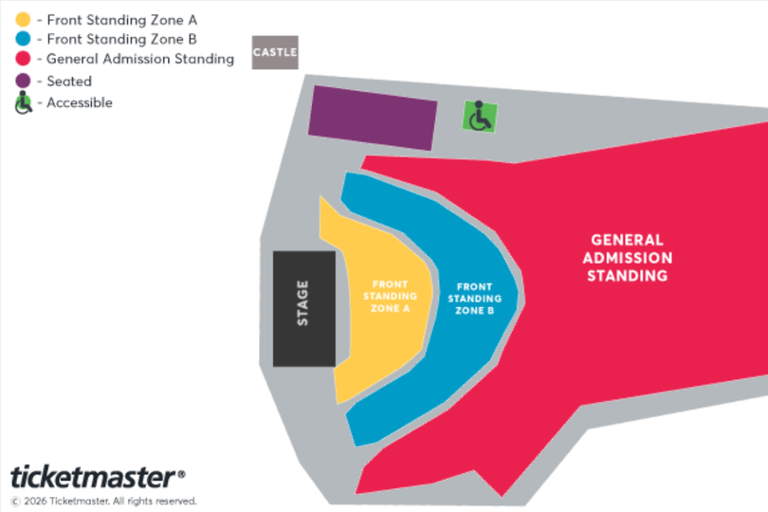 Oasis live '27 at Ireland's Slane Castle seating plan, venue map ...