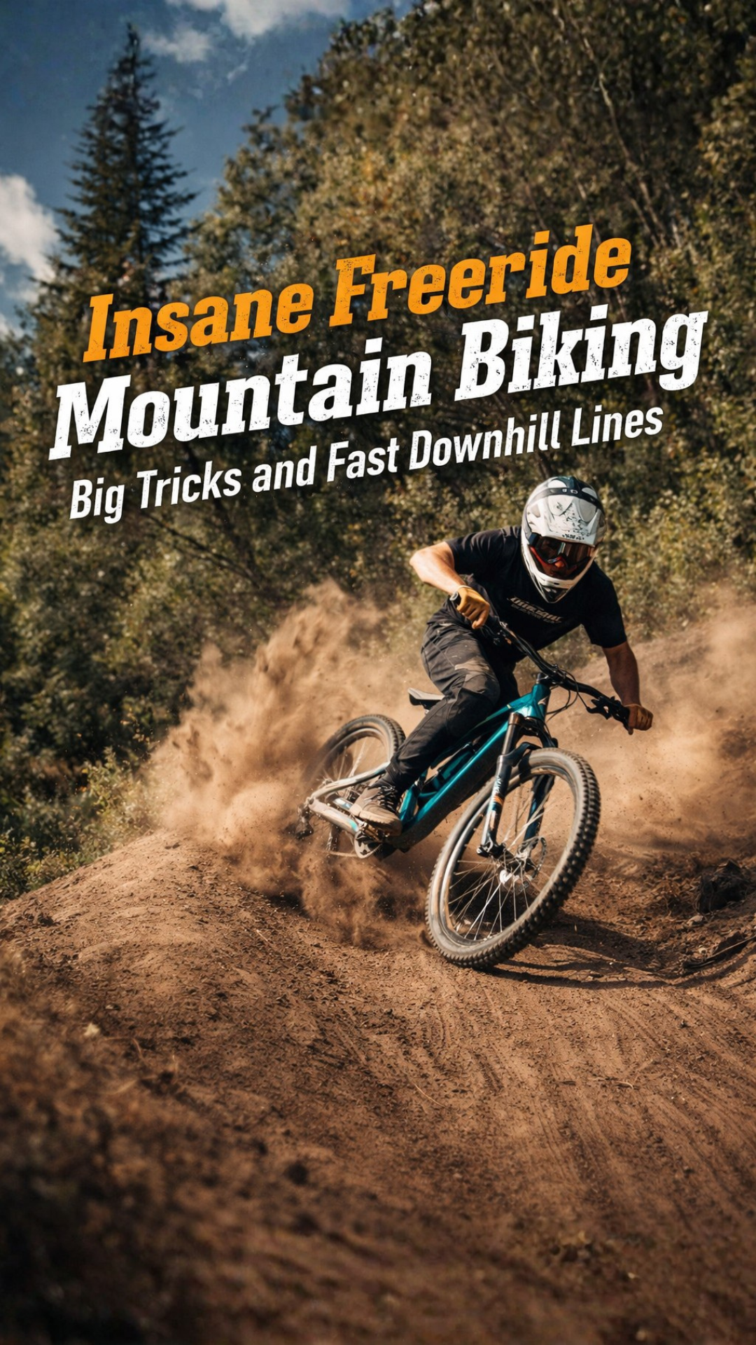 Insane freeride mountain biking big tricks and fast downhill lines