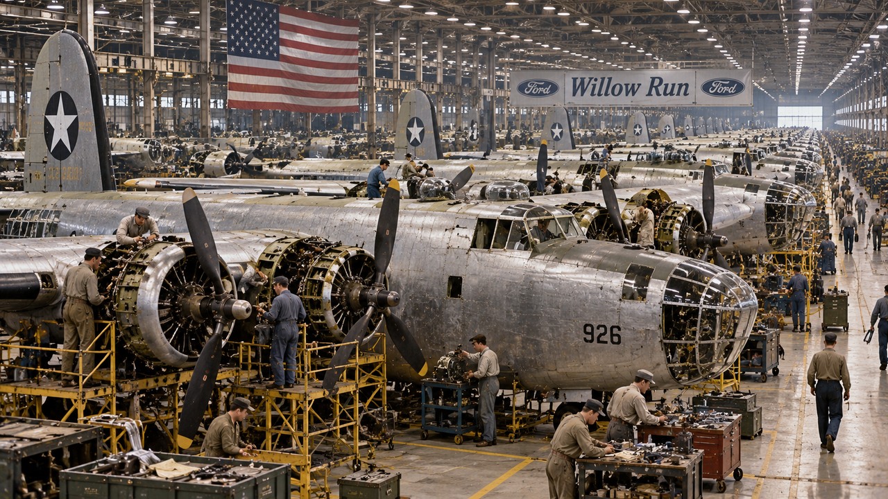 America built an entire WWII factory that could produce a bomber every ...