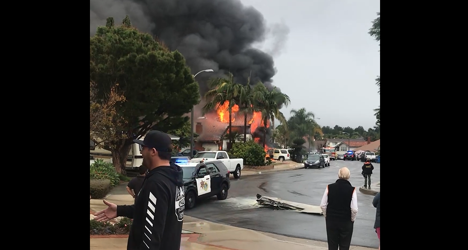 Watch a plane crash into the suburbs, then flames spread through the ...