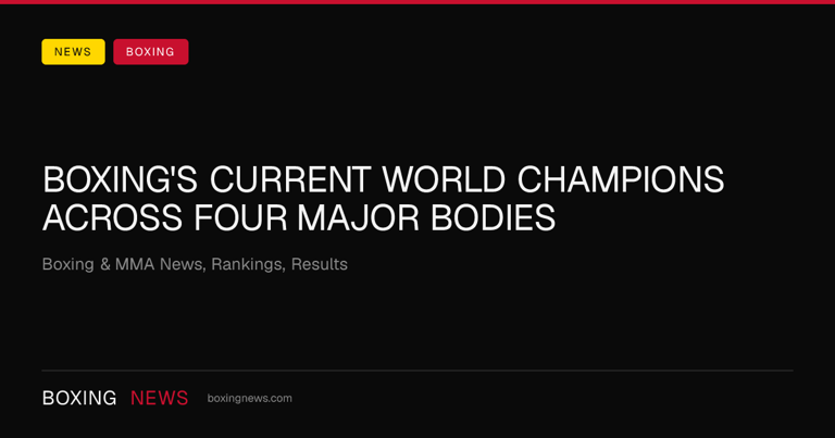 Boxing's current world champions across four major bodies