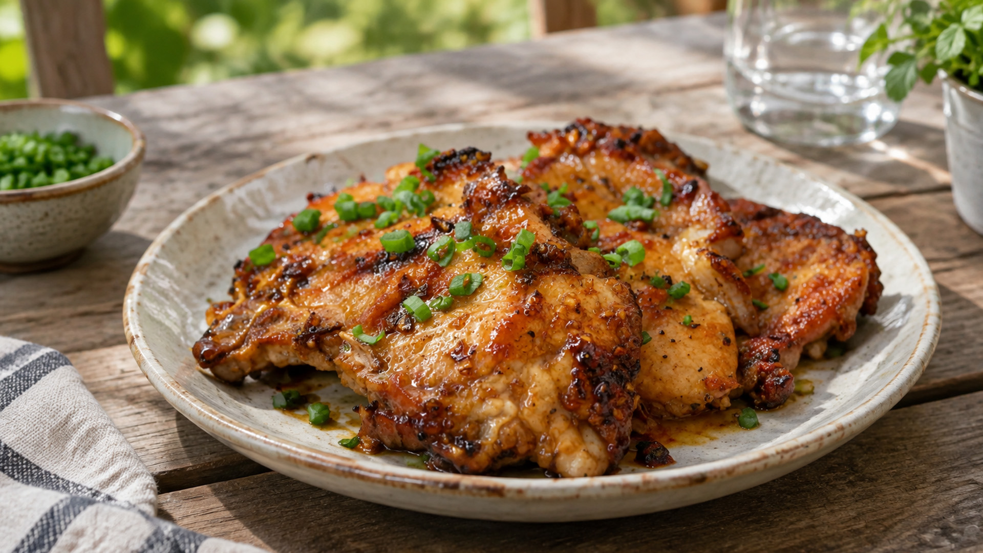 Sticky glazed chicken with sweet and savory flavor
