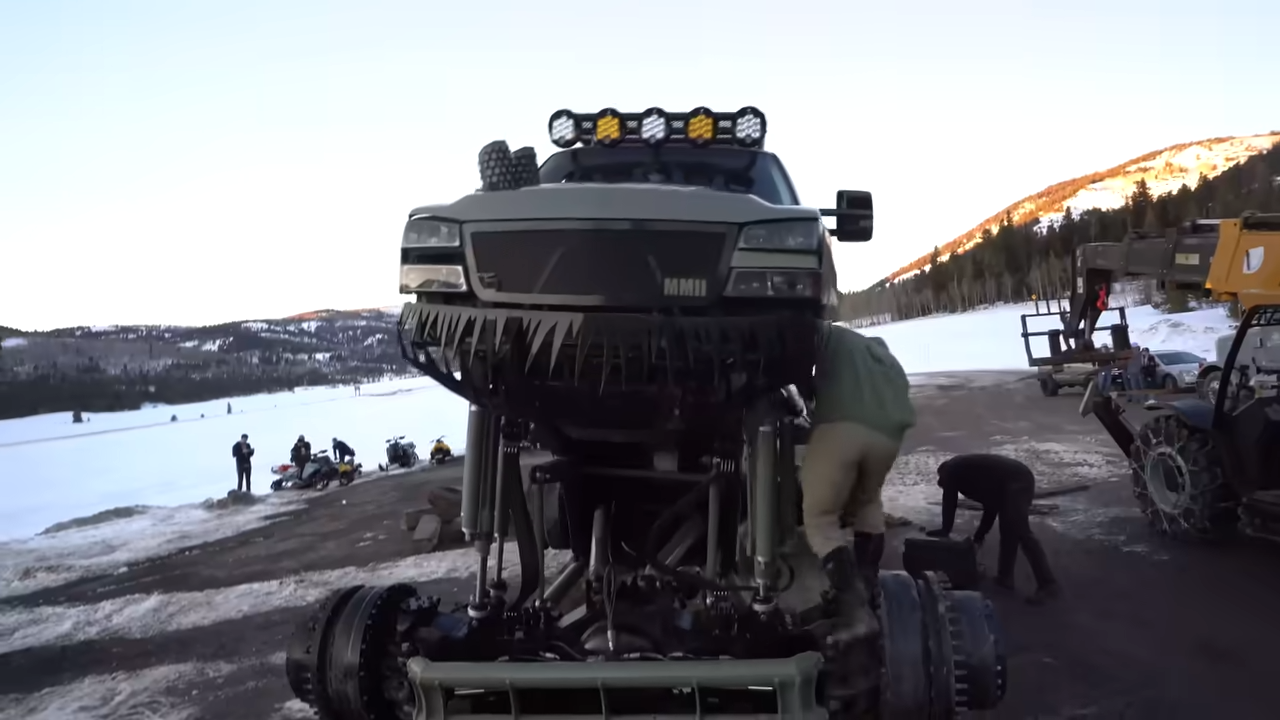 Monster Max was too tall to haul - so they pulled the wheels off