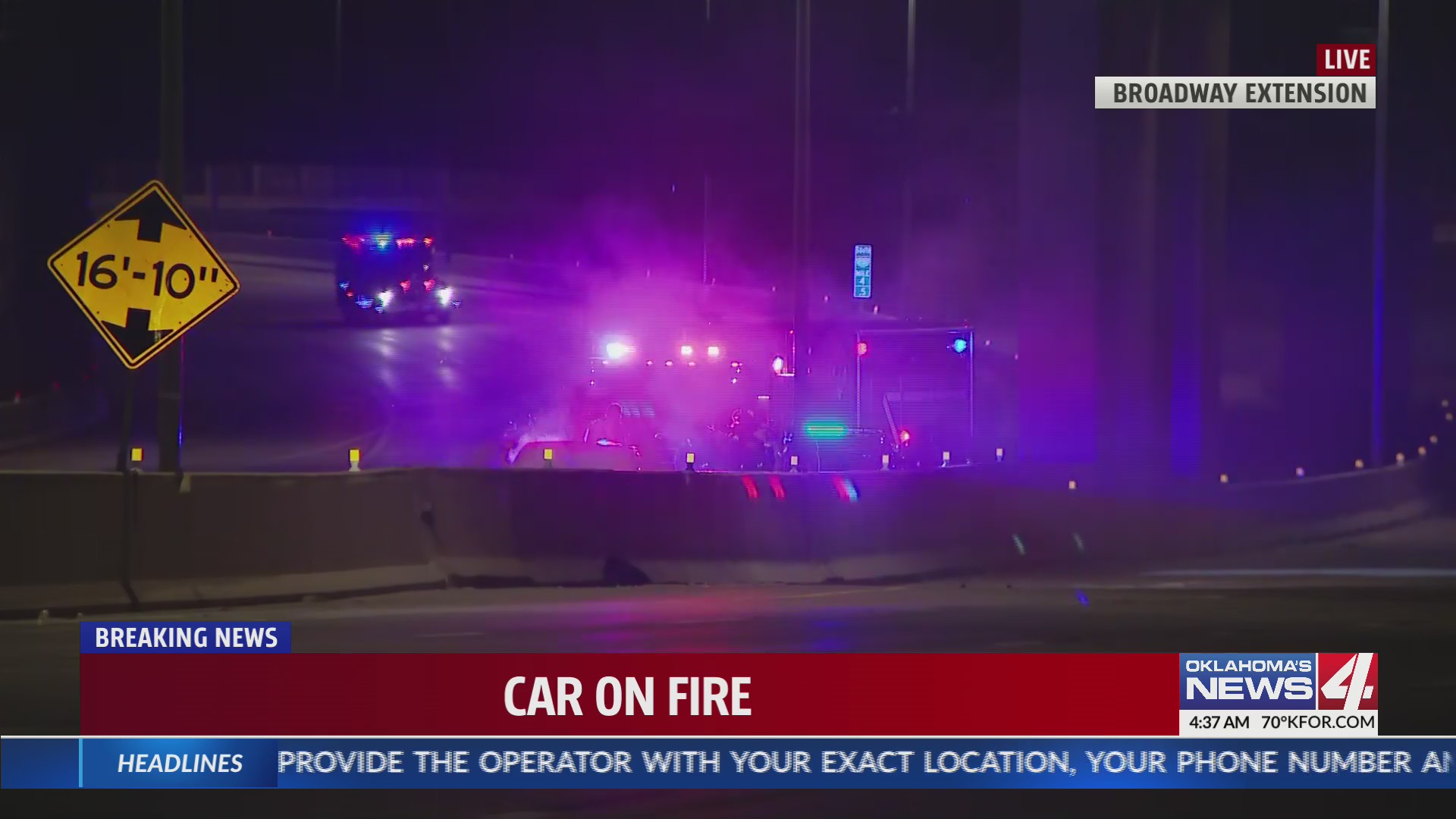 Oklahoma City fire crews respond to Tesla fire on I-235