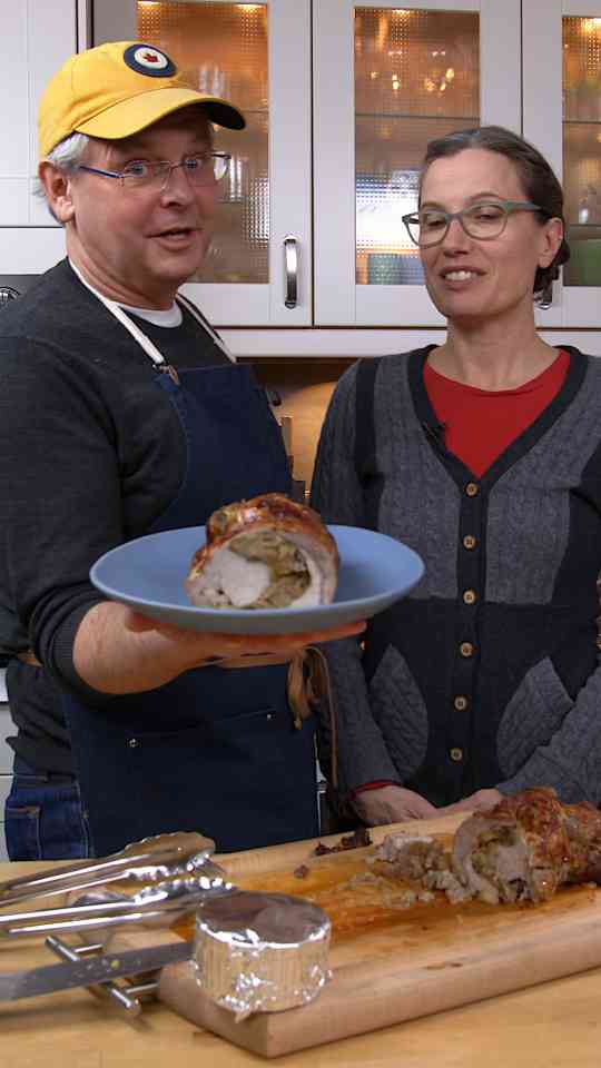 How a simple pork loin becomes an impressive stuffed roast dinner