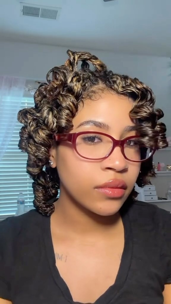 Mini twist curls using my favorite perm rod style