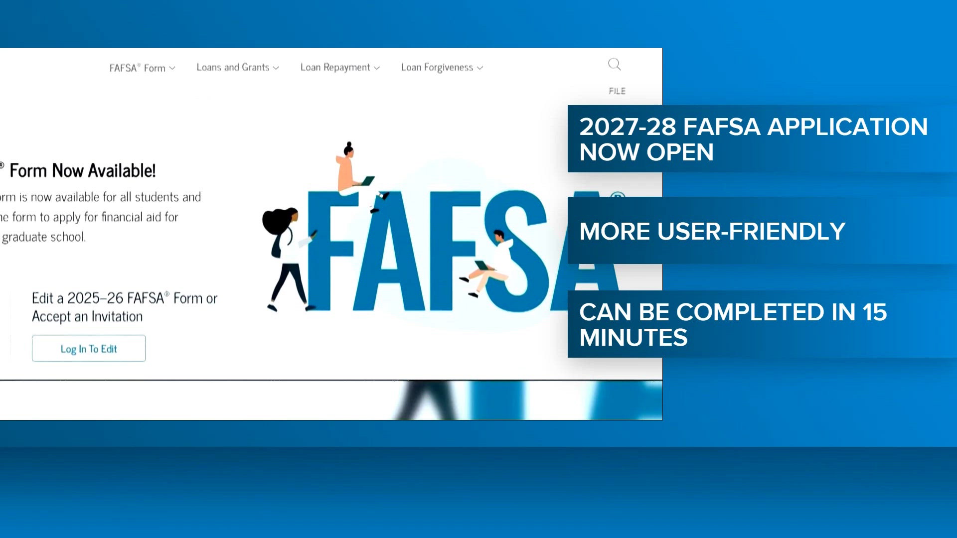 FAFSA opens early for 2027-28 school year with streamlined application ...