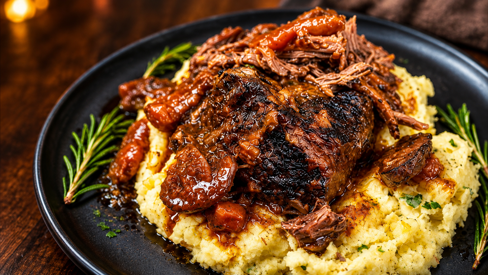 Tender braised short ribs for Sunday dinner
