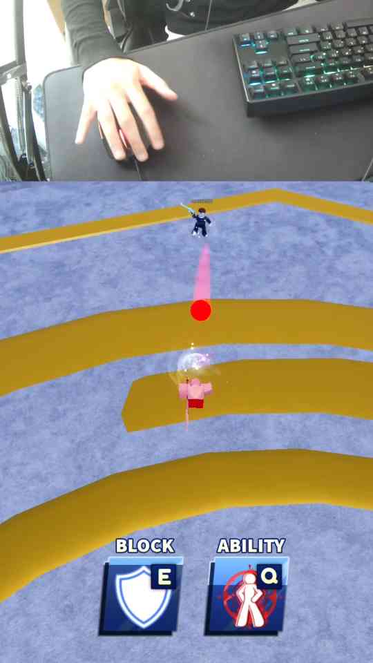 Drag clicking against forcefield in Blade Ball test
