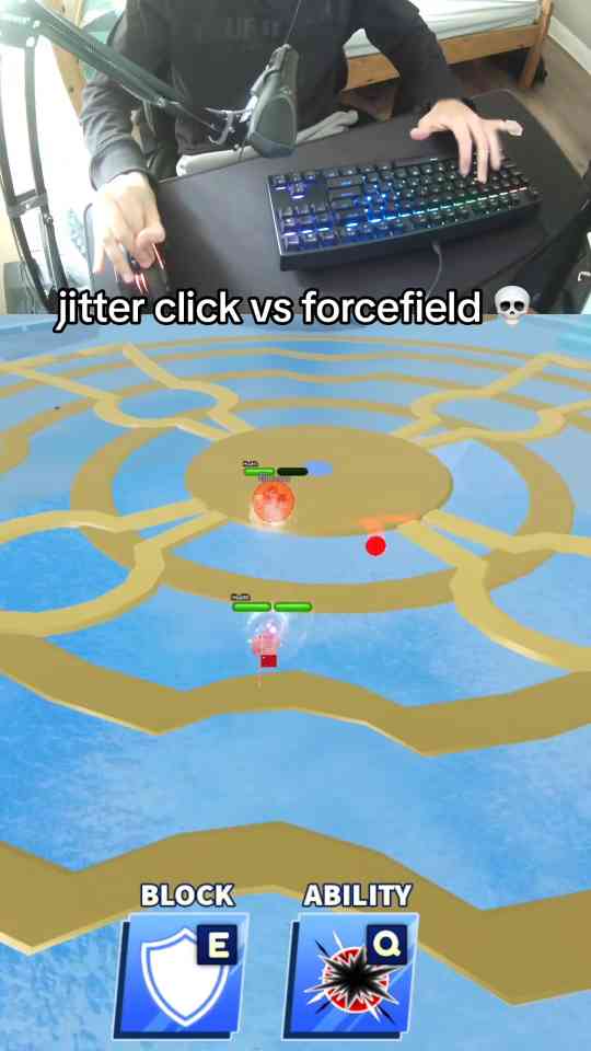 Jitter clicking against forcefield in Roblox Blade Ball