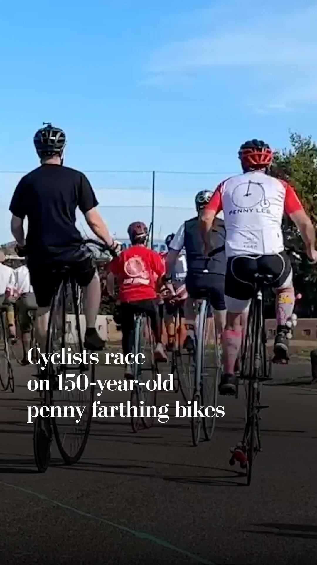 Cyclists race on 150-year-old penny farthing bikes