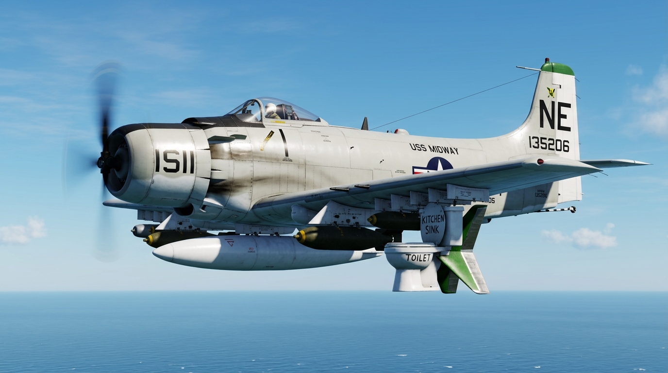 The A-1 Skyraider’s strangest payload was a toilet