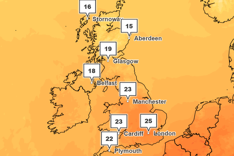 Met Office names 15 UK areas to hit 25C in the coming days