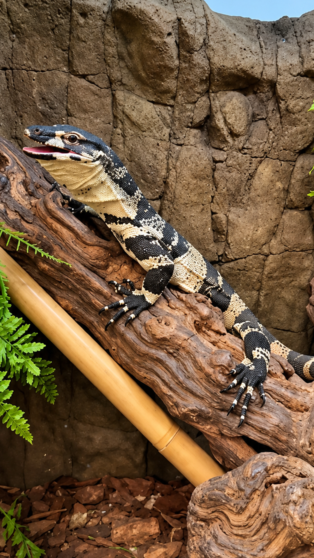 Picky monitor lizard suddenly changes his mind for chicken