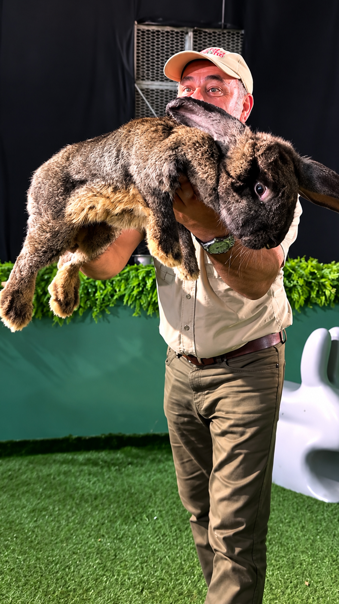 This Flemish giant rabbit is almost dog-sized