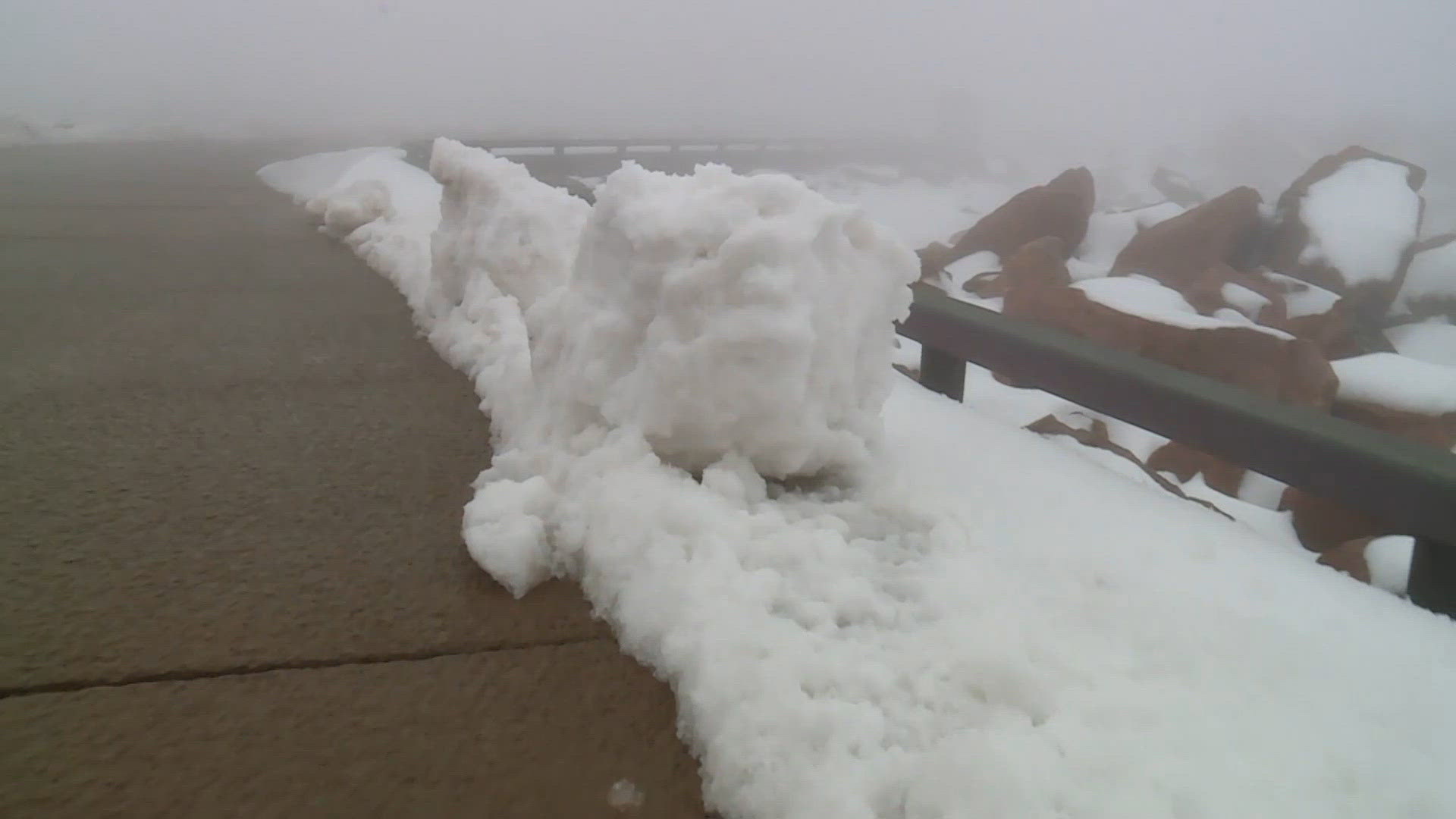 Tollgate officials closed road to Pikes Peak this morning due to snow