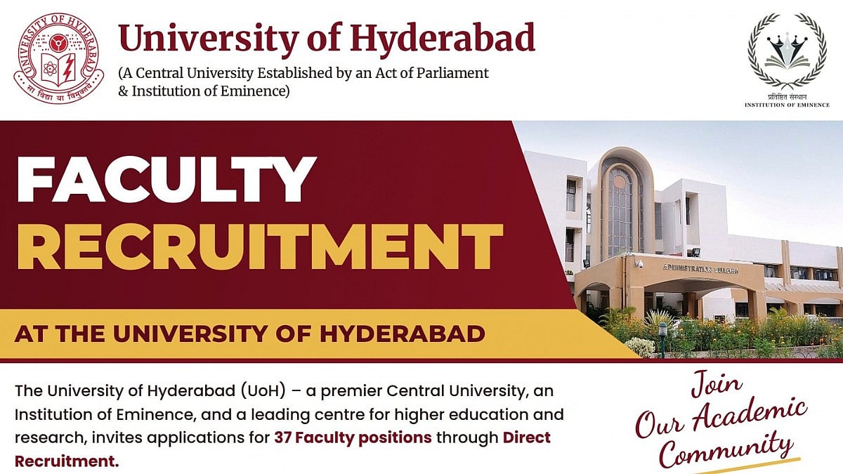 University of Hyderabad recruitment 2026: 37 faculty posts open; check ...