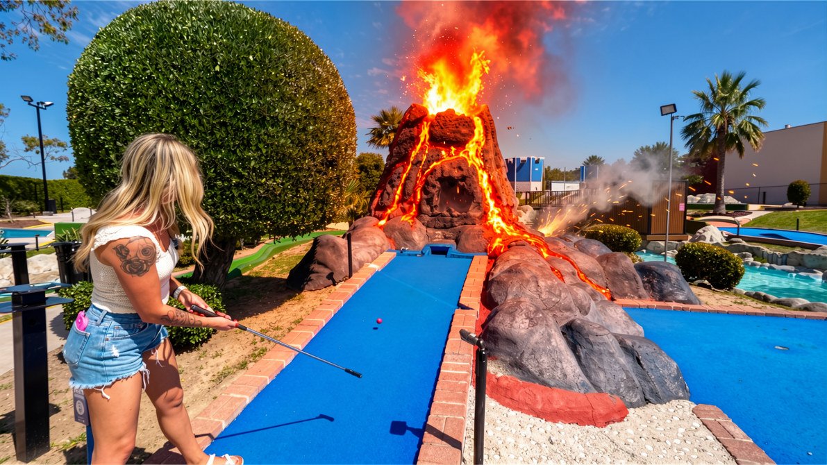 A challenging mini golf course
