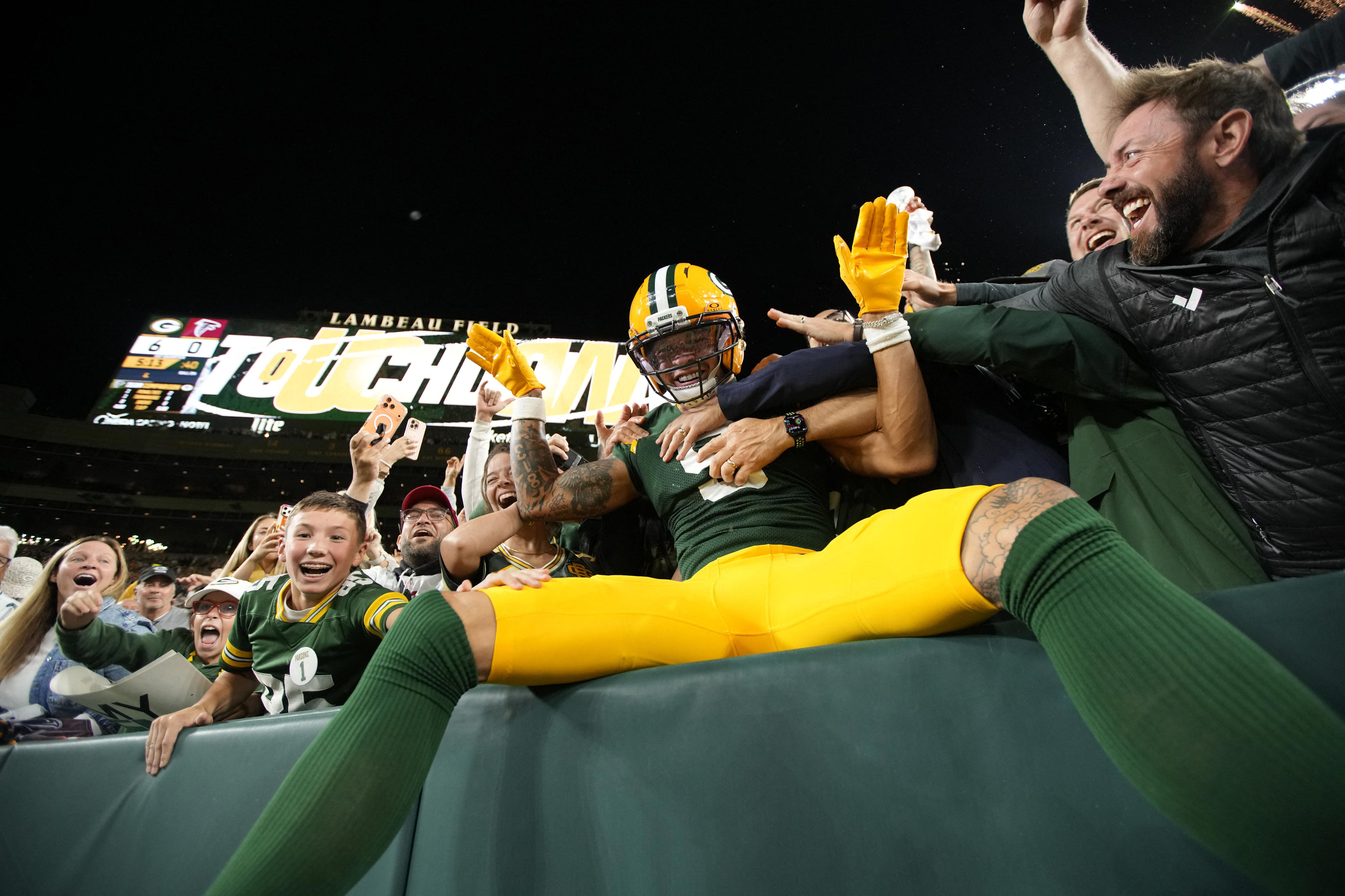Christian Watson scores his fourth touchdown of 2026