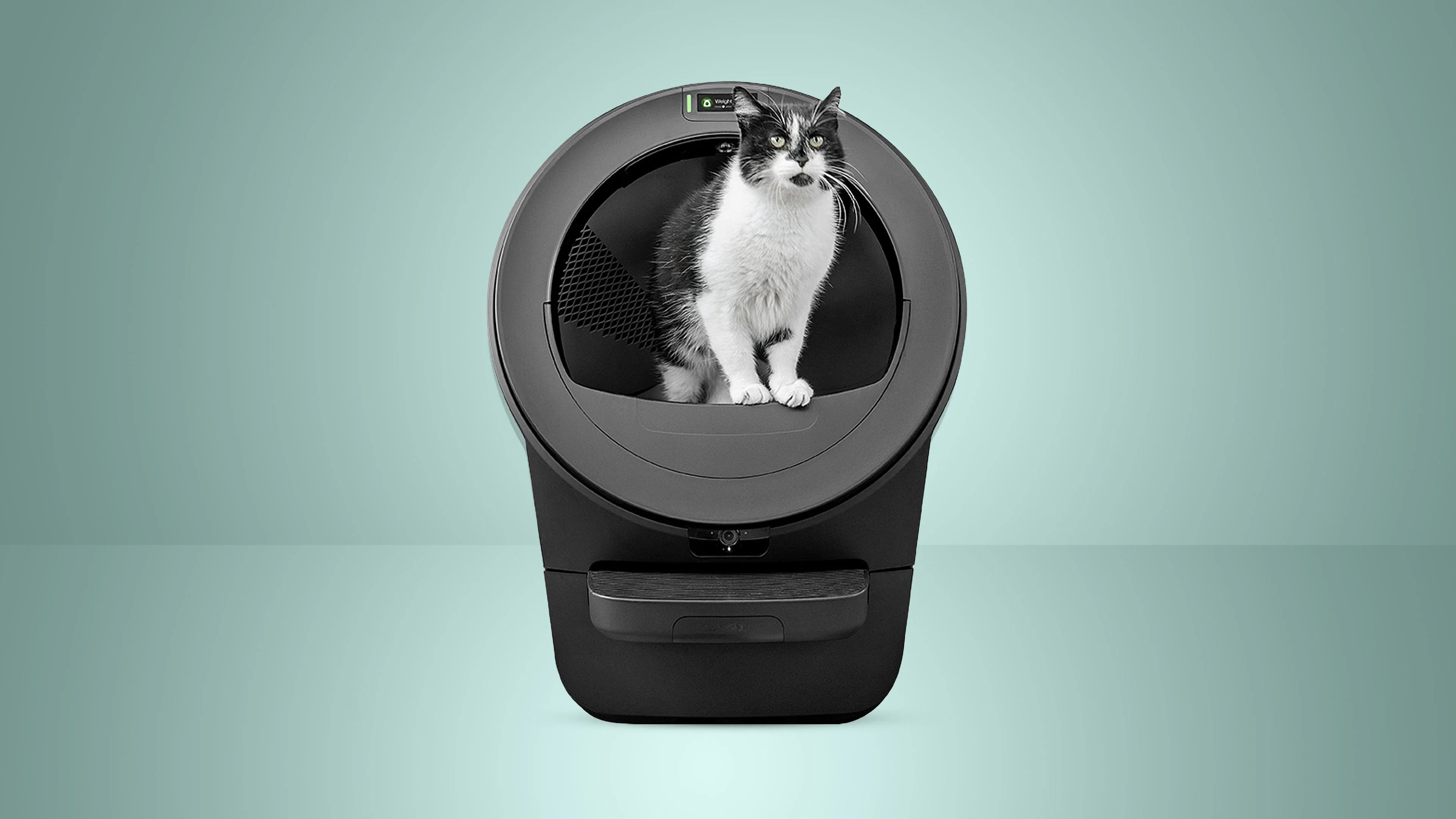The Whisker Litter-Robot 5 Pro automatically cleans your cat's mess—and tracks their health